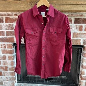 Roper boys burgundy Button-Up Snap Shirt size XL